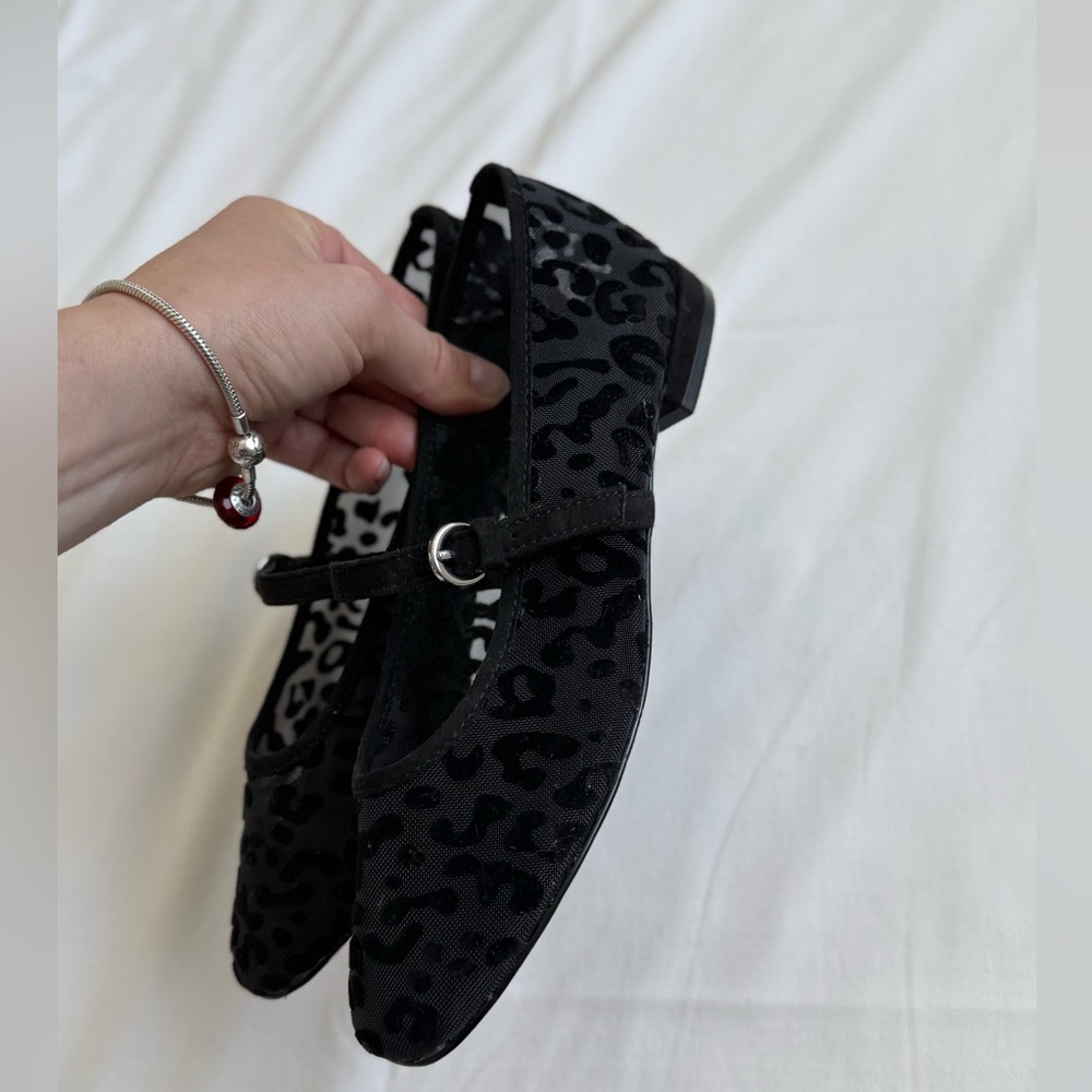 J.Crew Leopard Mesh Mary Jane Ballet Flats – Black – NWOB - Picture 9 of 10